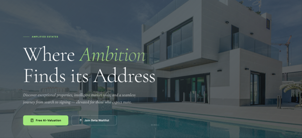 Amplified Estates — modern real estate website rebuild by Collective POV